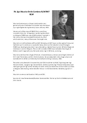 A preview of a PDF biography for Combres, Maurice Emile